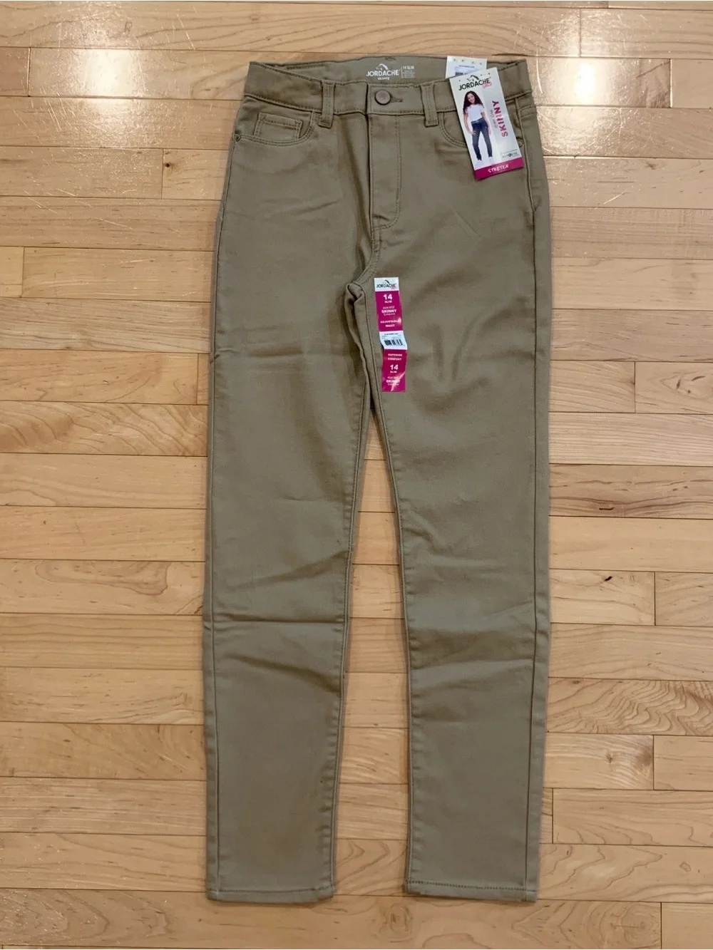 Jordache Girls High Rise Skinny Jean – Size 14 Slim – New Stretch Khakis 14S